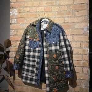 Avec Les Filles Patchwork Cotton Shirt Jacket